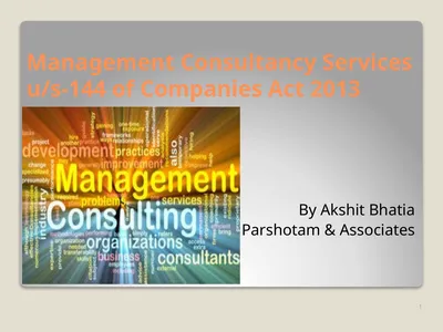 Management Consultancy Services u/s-144 of