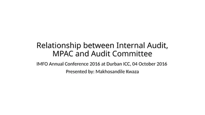 Relationship between Internal Audit, MPAC and