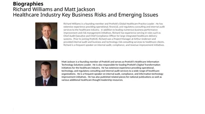 Biographies Richard Williams and Matt Jackson