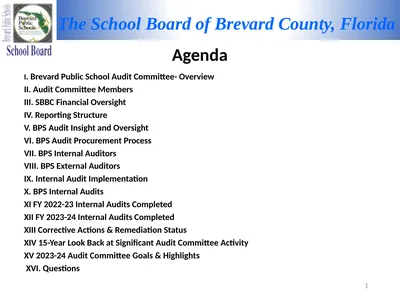 Agenda I. Brevard Public School Audit Committee-