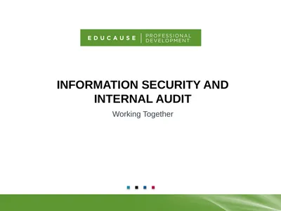 Information Security and Internal Audit Working