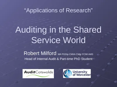 “Applications of Research” Auditing in the Shared