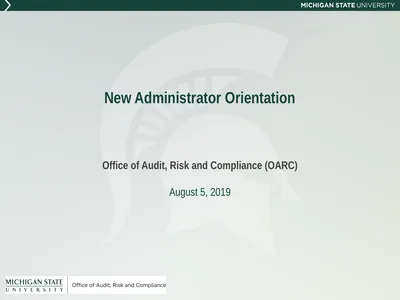 New Administrator Orientation Office of Audit,