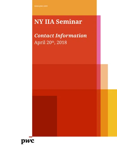 www.pwc.com NY IIA Seminar Contact Information