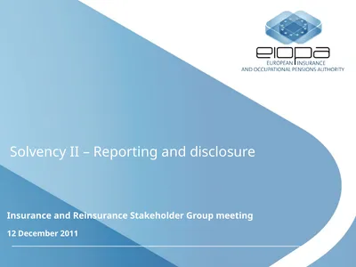 Solvency II – Reporting and disclosure Insurance
