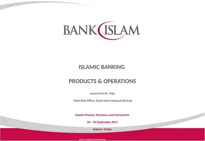 ISLAMIC BANKING PRODUCTS & OPERATIONS Jeroen