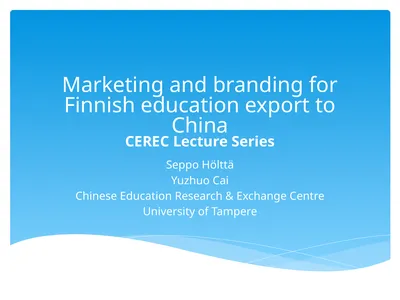 Marketing and branding for Finnish education