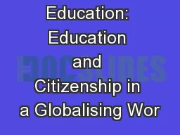 Institute of Education: Education and Citizenship in a Globalising Wor