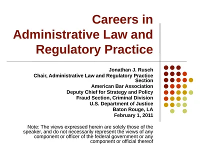 Careers in Administrative Law and Regulatory