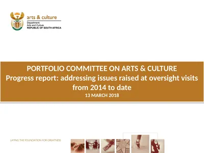 PORTFOLIO COMMITTEE ON ARTS & CULTURE Progress