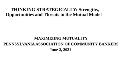 THINKING STRATEGICALLY: Strengths, Opportunities