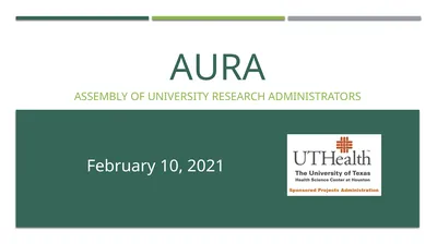 AURA Assembly of university research