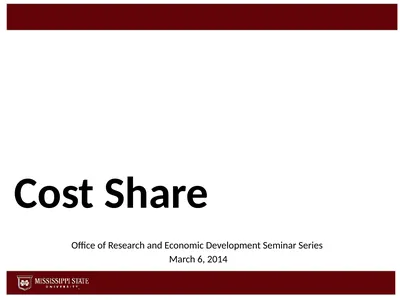 Cost Share Office of Research and Economic