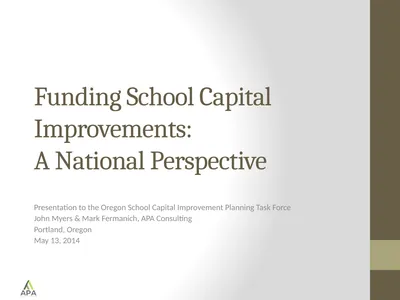 Funding School Capital Improvements: A National