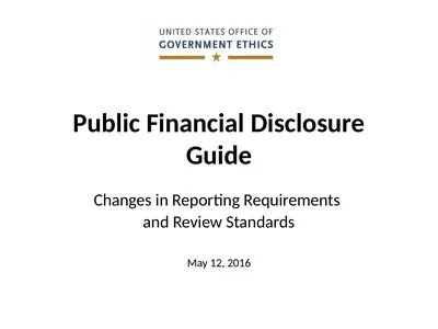 Public Financial Disclosure Guide Changes in