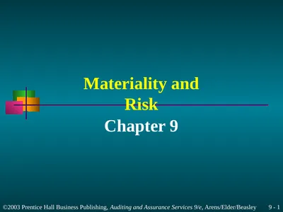 Materiality and Risk Chapter 9 Learning Objective