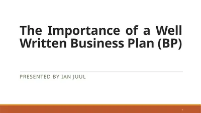 The Importance of a Well Written Business Plan