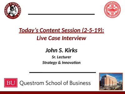 Today’s Content Session (2-5-19): Live Case
