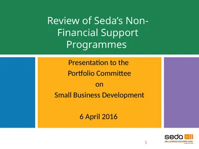 Review of Seda’s Non-Financial Support Programmes