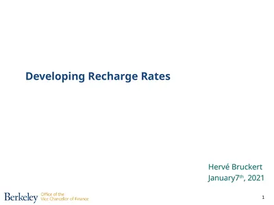 Developing Recharge Rates Hervé Bruckert