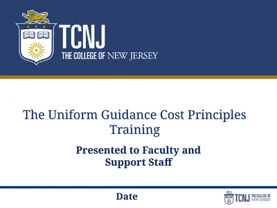 The Uniform Guidance Cost Principles Training Date