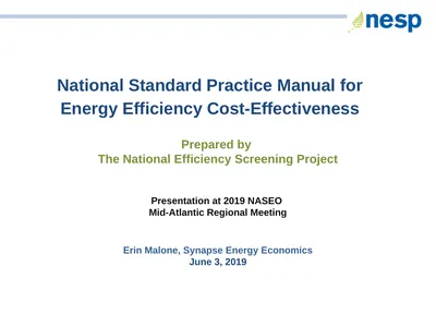 National Standard Practice Manual for Energy