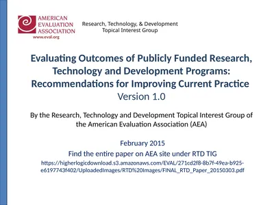 Evaluating Outcomes of Publicly Funded Research,