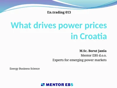 What drives power prices in Croatia M.Sc. Borut