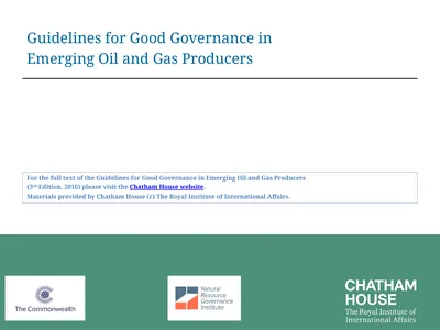 Guidelines for Good Governance in Emerging Oil and