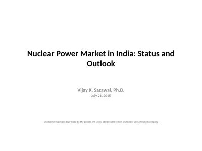 Nuclear Power Market in India: Status and Outlook