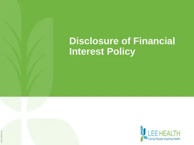 Disclosure of Financial Interest Policy Disclosure