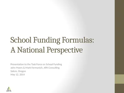 School Funding Formulas: A National Perspective