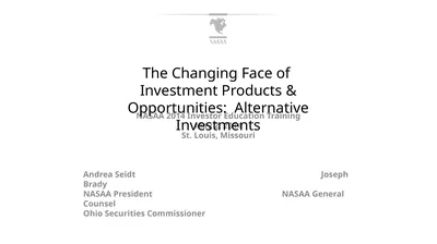 NASAA 2014 Investor Education Training May 2, 2014