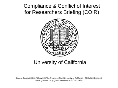 University of California Compliance & Conflict of
