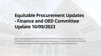 Equitable Procurement Updates - Finance and OED