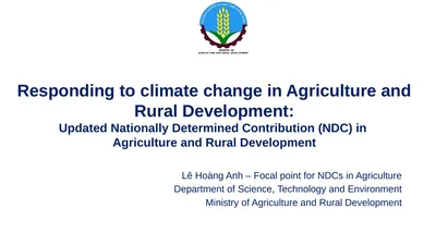 Responding to climate change in Agriculture and