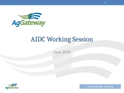 AIDC Working Session June 2016 1 Agenda Session