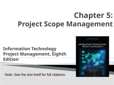 Chapter 5: Project Scope Management Information