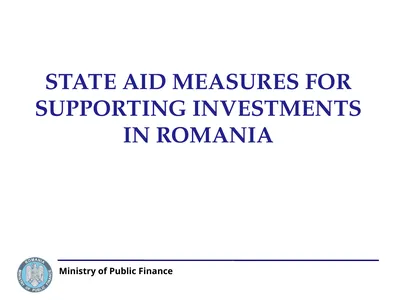 Ministry of Public Finance STATE AID MEASURES FOR