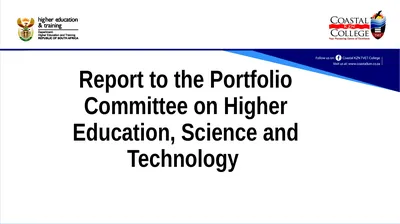 Report to the Portfolio Committee on Higher