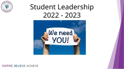Student Leadership 2022 - 2023 In September we