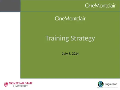 Training Strategy July 7, 2014 Table of Contents 2
