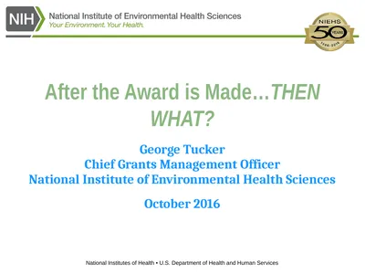 After the Award is Made…THEN WHAT? George Tucker