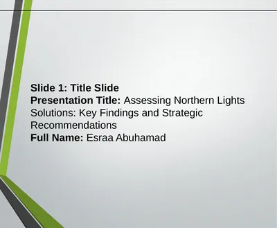 Slide 1: Title Slide Presentation Title: Assessing