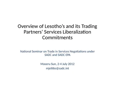 Overview of Lesotho’s and its Trading Partners’