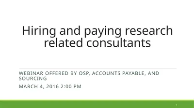Hiring and paying research related consultants 1