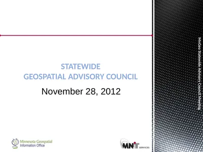 Statewide Geospatial Advisory council November 28,