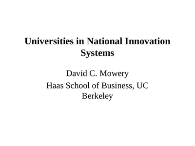 Universities in National Innovation Systems David