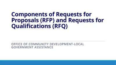 Components of Requests for Proposals (RFP) and