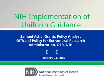 February 24, 2015 NIH Implementation of Uniform